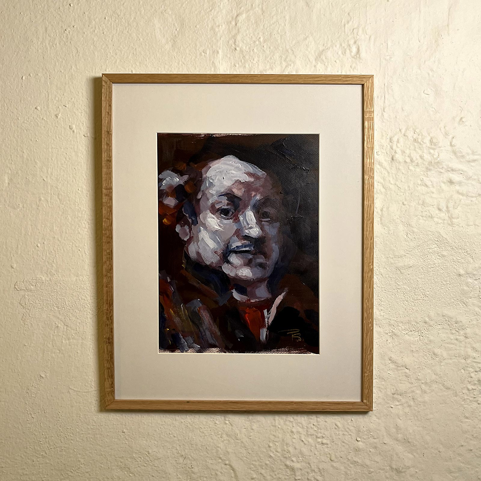 Rembrandt studie i akryl malet af billedkunstner Peter Simonsen.