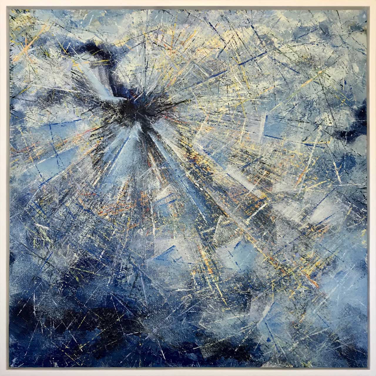 Genesis er malet af billedkunstner Peter Simonsen. Akryl på lærred. Format: 80 x 80 cm