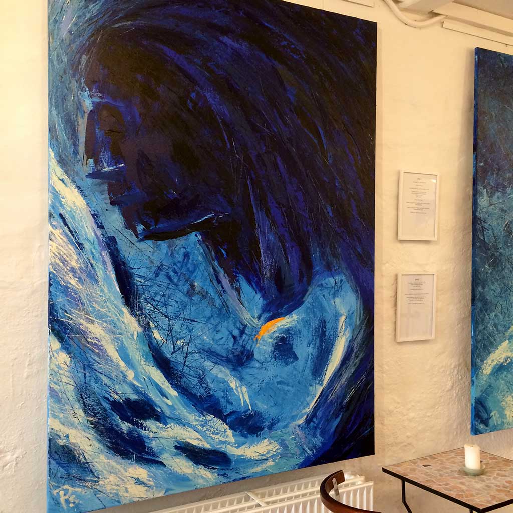 Maleriet med titlen 'The Creation RMS& Dag1' er malet af billedkunstner Peter Simonsen. Akryl på lærred
