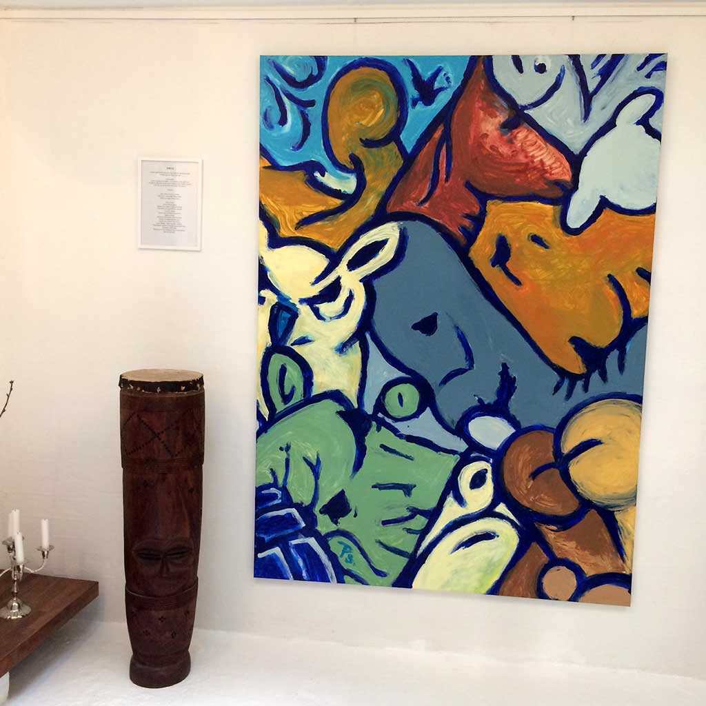 Maleriet med titlen 'The Creation RMS& Dag6' er malet af billedkunstner Peter Simonsen. Akryl på lærred