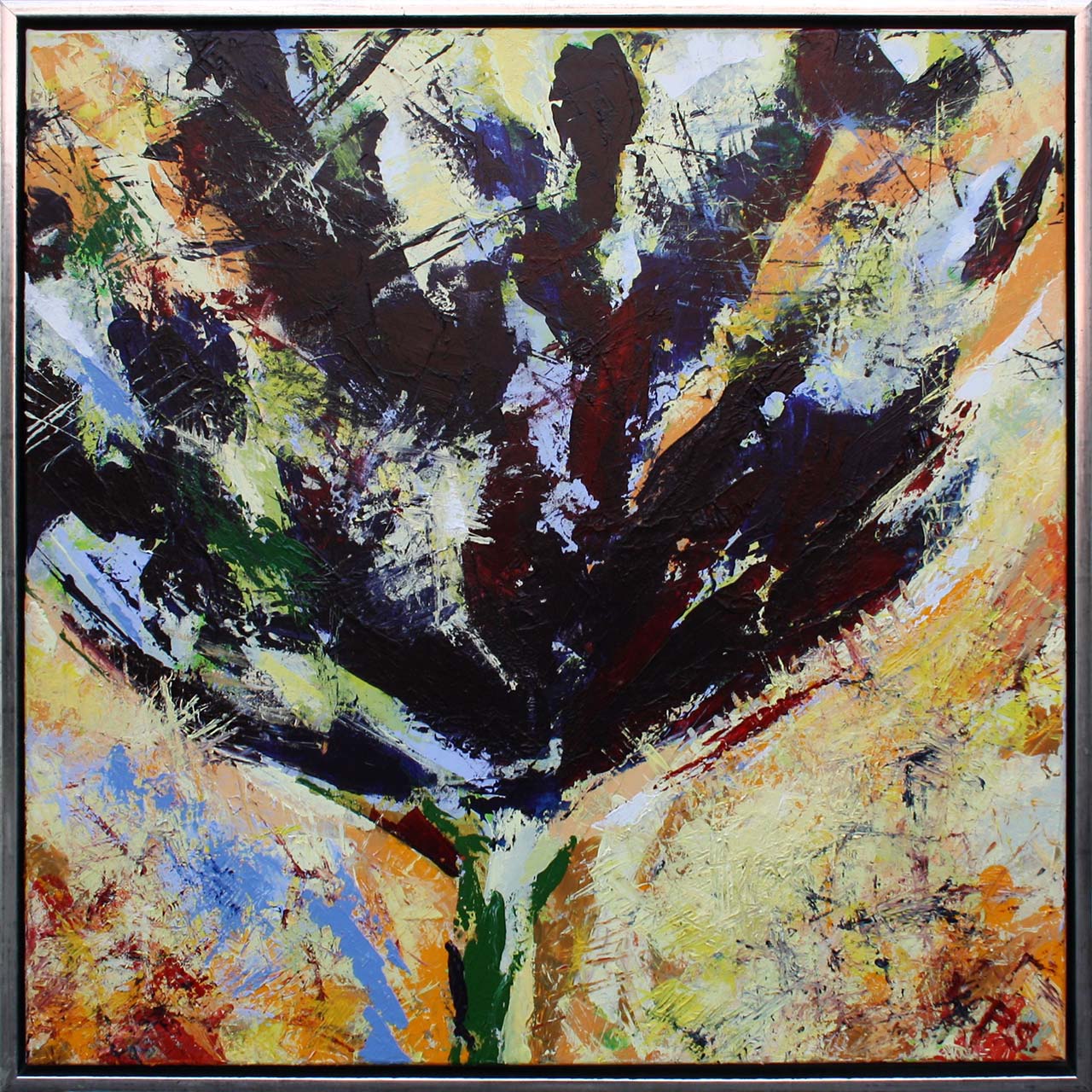 Maleriet 'Black Parrot' (sort tulipan) er malet af billedkunstner Peter Simonsen