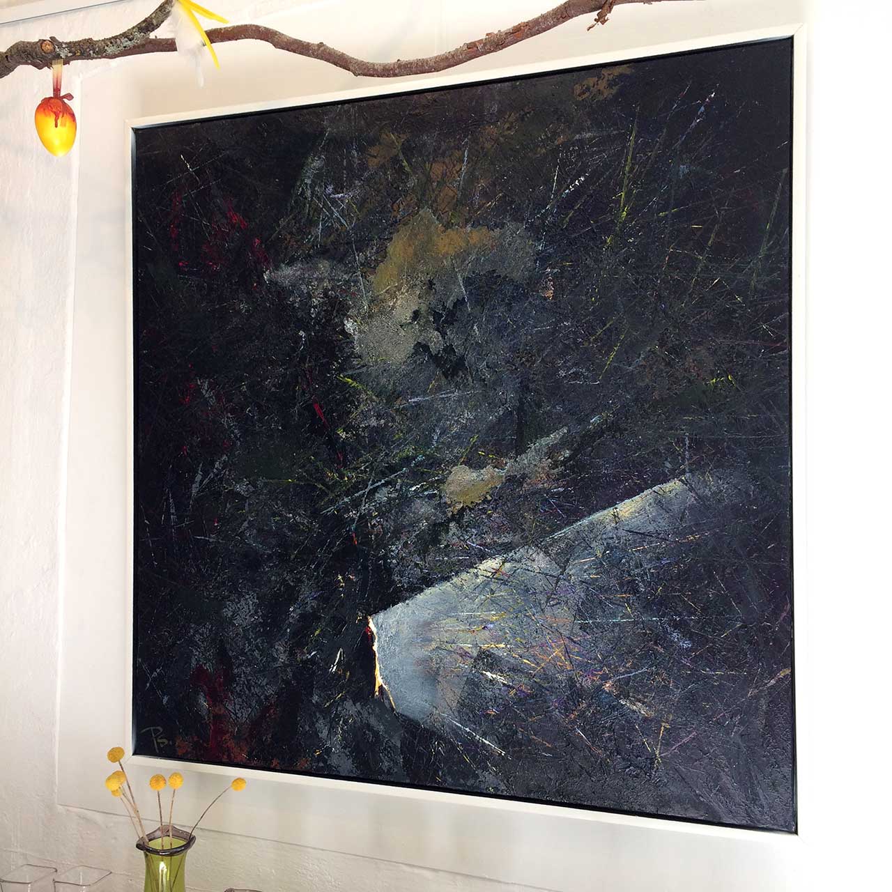 Billedkunstner: Peter Simonsen. Titel: That's how the light gets in. Maleri, akryl på lærred