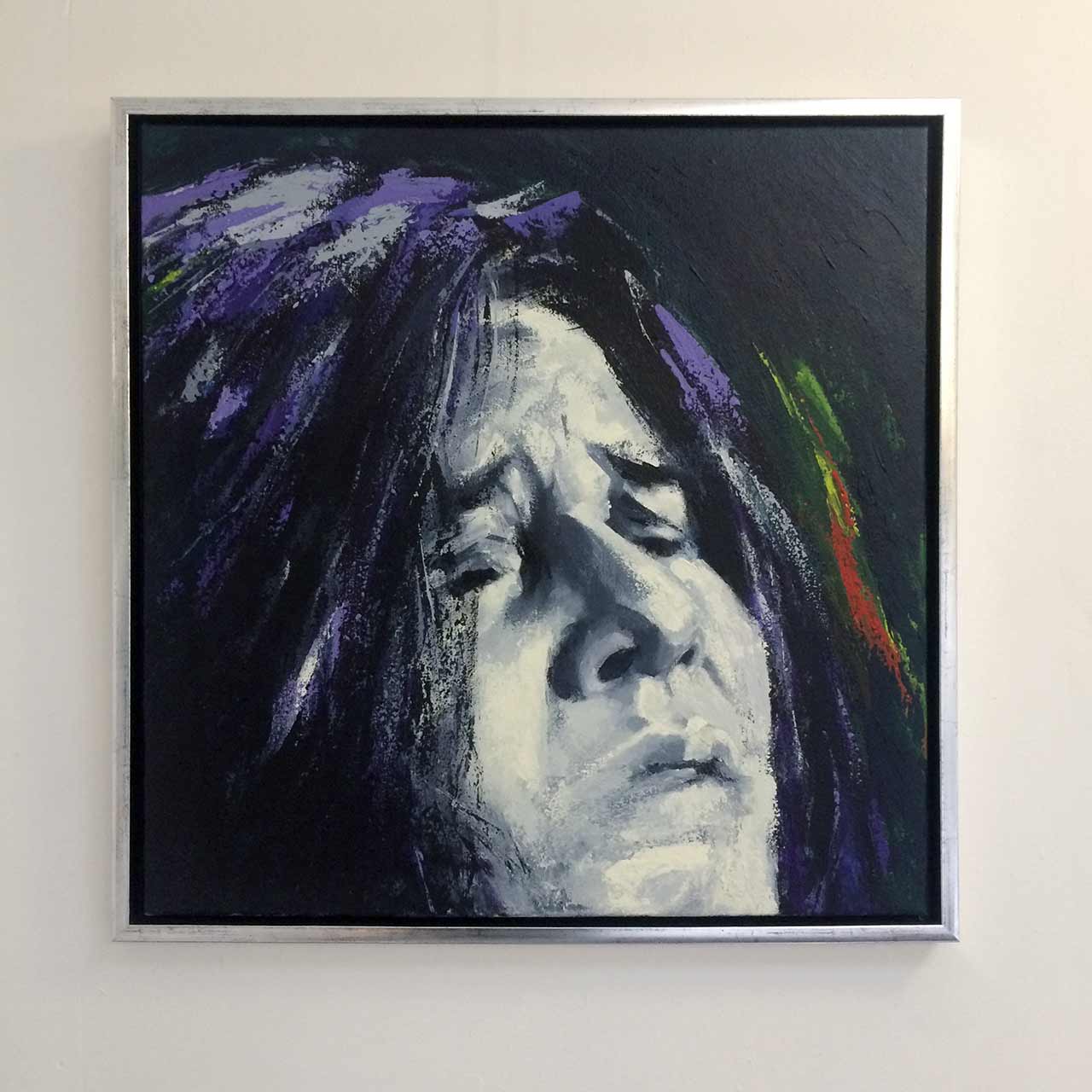 Portræt af Janis Joplin med kælenavnet Pearl. Amerikansk rock og blues sangerinde - en af 60'ernes største stemmer. Portrættet er malet af portrætmaler Peter Simonsen (Danmark).