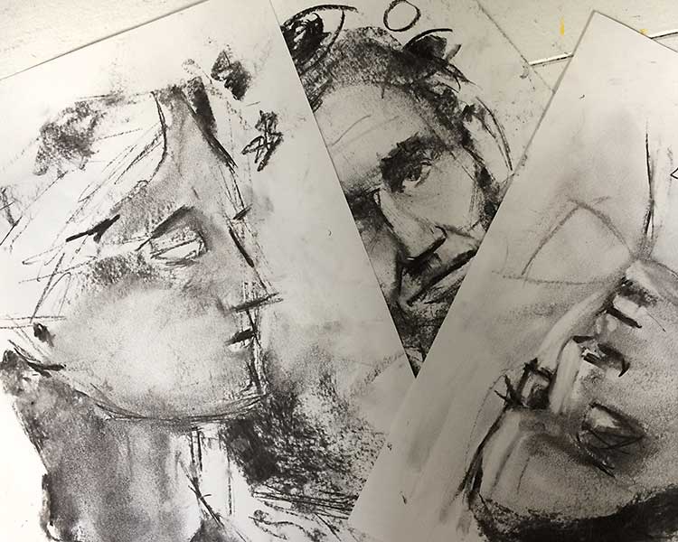 Weekendkursus - undervisning i at tegne portrætter og klassisk croquis efter model. Kursus i Aarhus