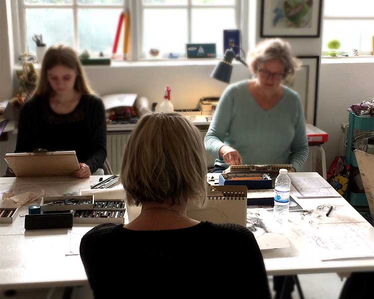 Tegnekursus - tegne i frihånd. Tegneundervisning i klassiske tegneteknikker, perspektiv, afstandsmåling mv