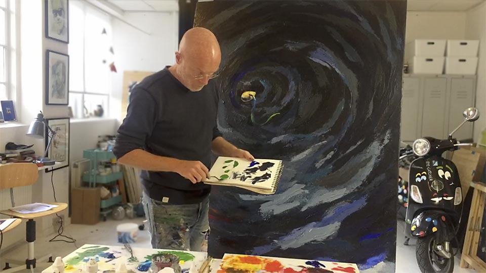 Forberedelserne til kunstværket ‘The Creation - Religion, Myth, Science &’ skabt af billedkunstner Peter Simonsen