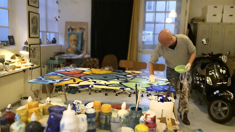 Forberedelserne til kunstværket ‘The Creation - Religion, Myth, Science &’ skabt af billedkunstner Peter Simonsen